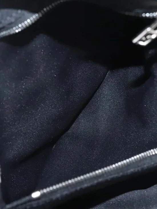 FENDI Hand Bag Nylon Black Silver Auth 122023 - Picture 14 of 16